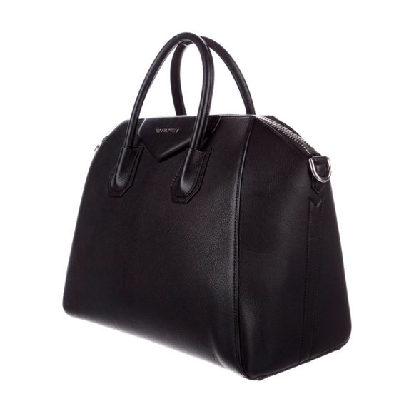 Givenchy Antigona medium black grained leather silver metal satchel purse bag - Picture 2 of 10
